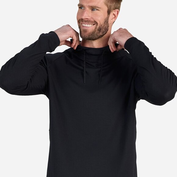 NWT New Bad Birdie Mens Tempo Cooling Sun Hoodie Bad Elements XL Black Shirt Top - Picture 1 of 6